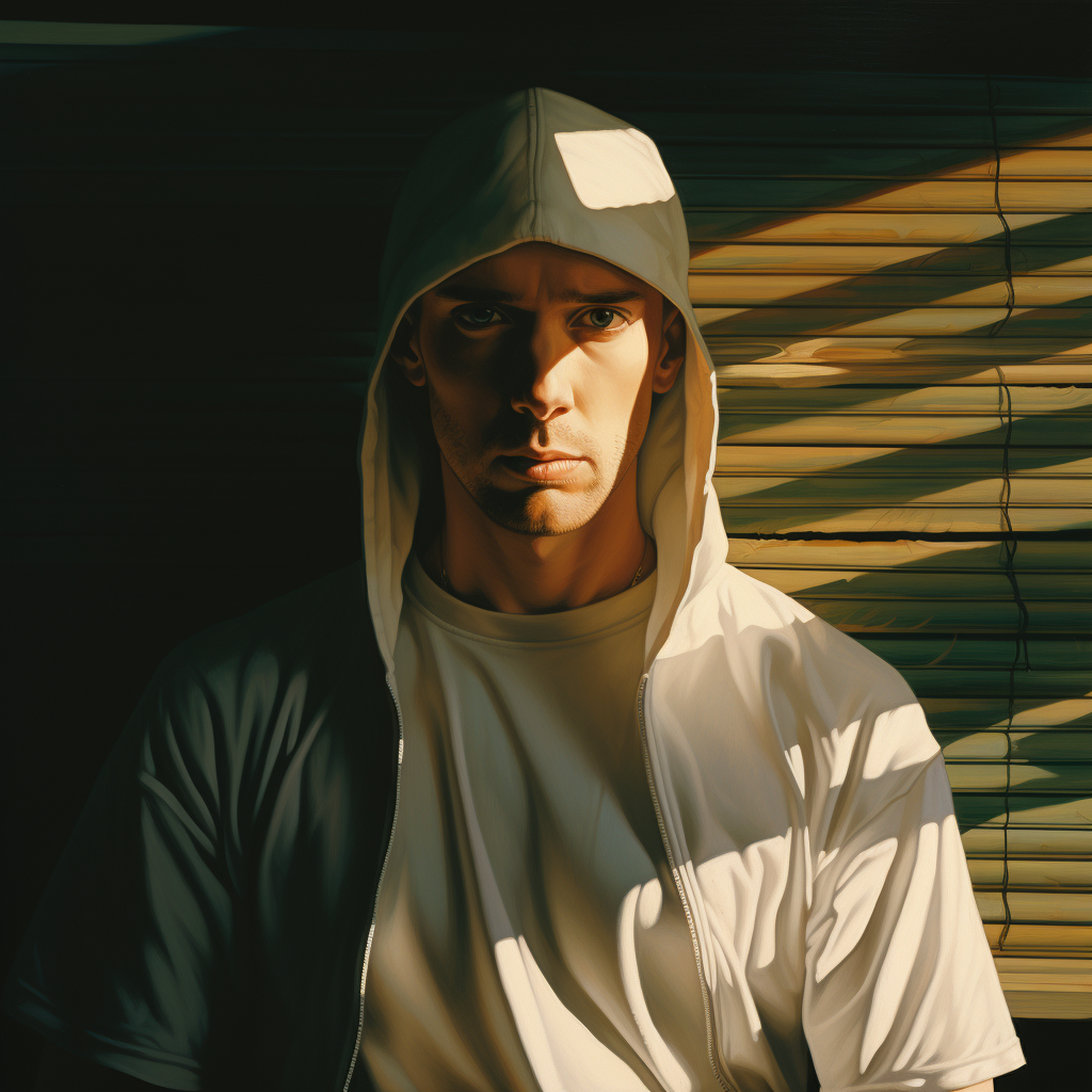 Eminem in the shade looking slim