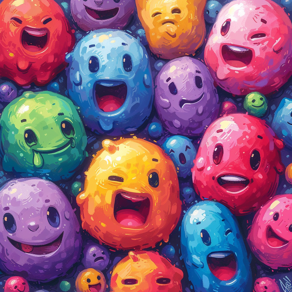 Colorful Emoties Pixel Art Background