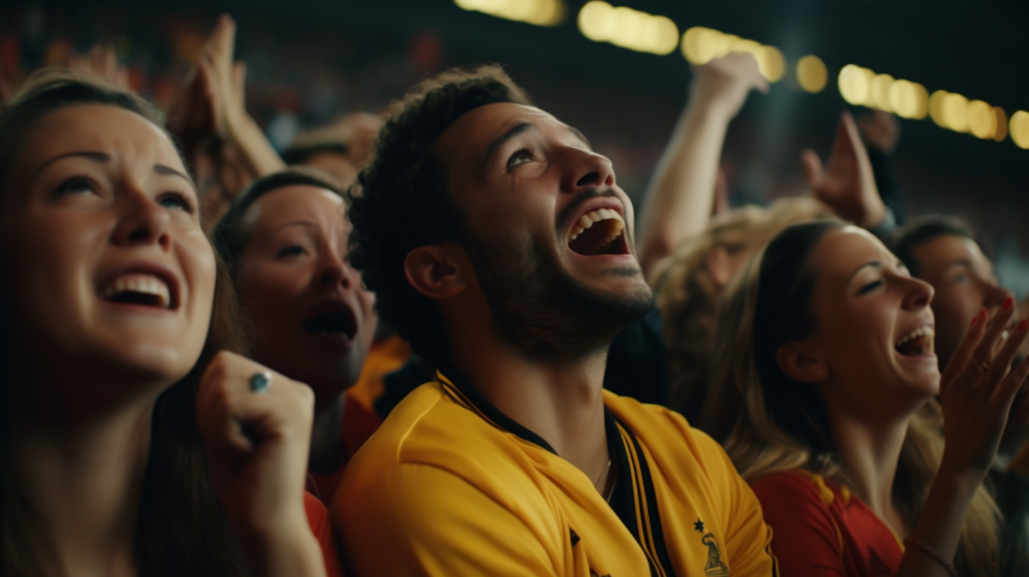 Crowd of Emotional Olympic Athletes and Fans