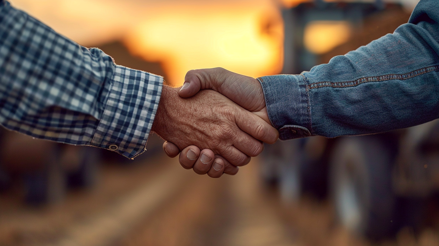 Emotional Handshake Farmer Truckdriver