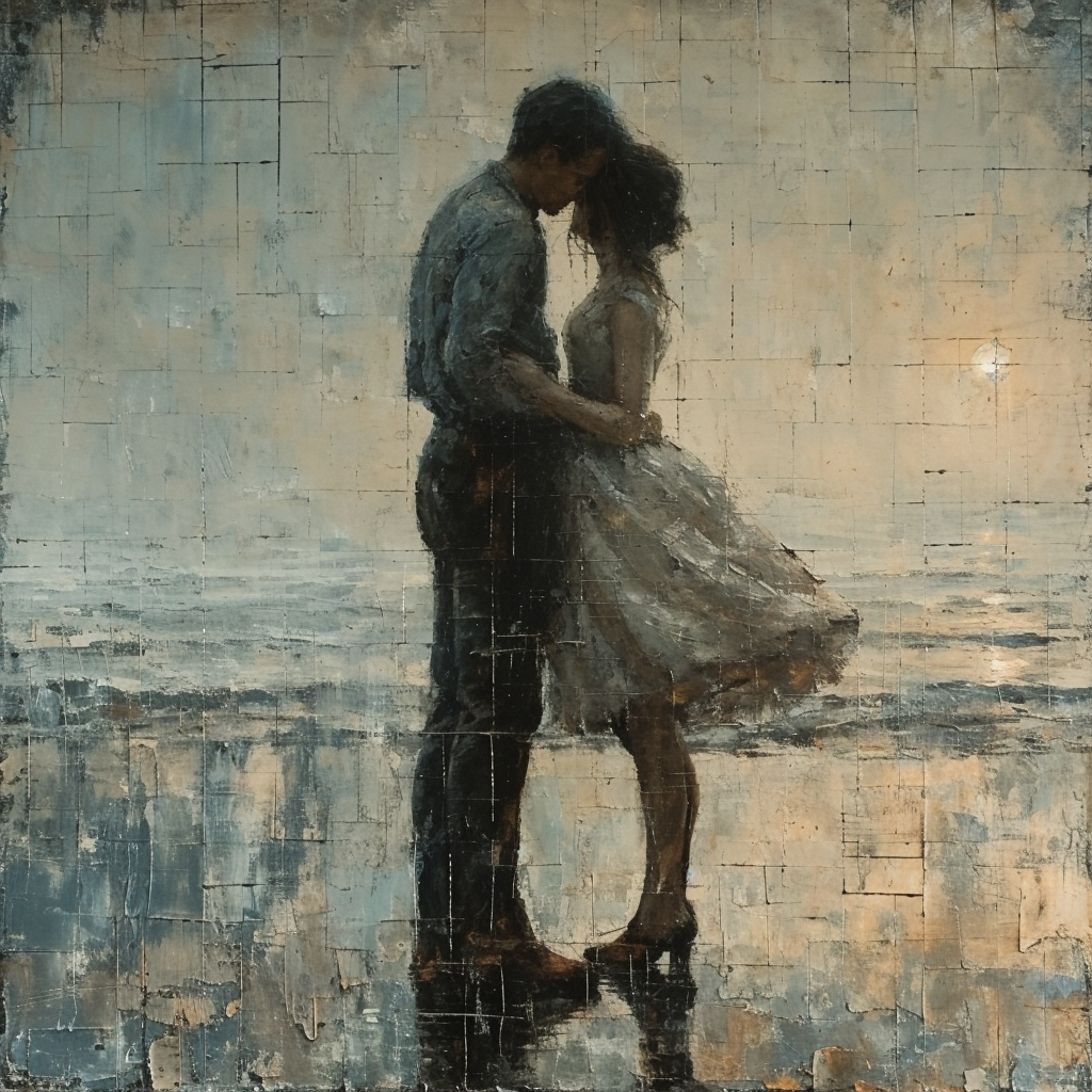 Image of emotional sadness impressionist lovers