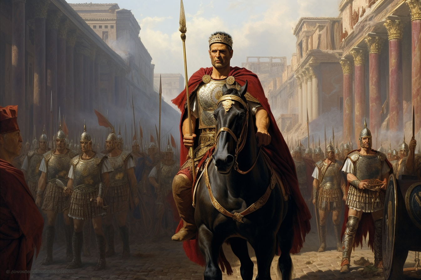 Emperor Avitus Enters Rome with Gallic Army