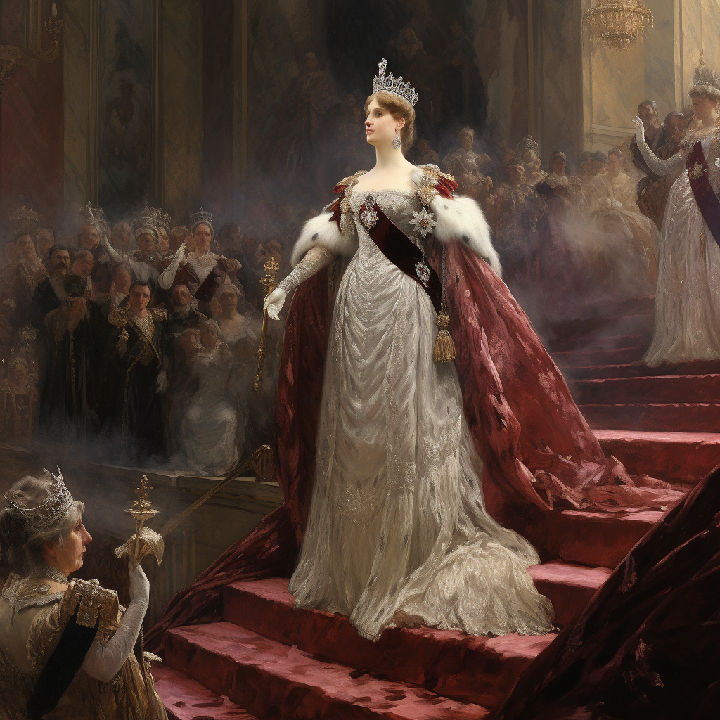 Empress addressing Senate in Victorian portrait