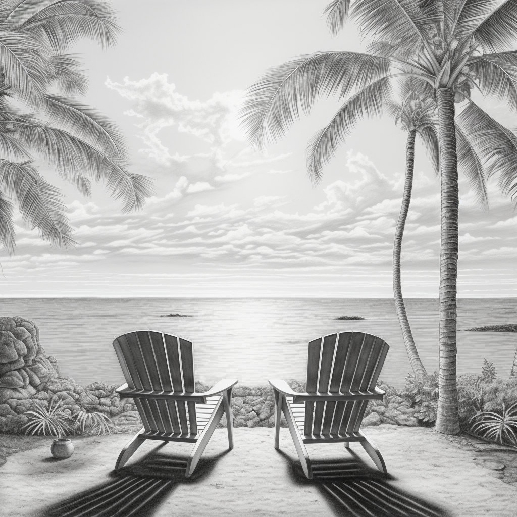 Two chairs with ocean backdrop