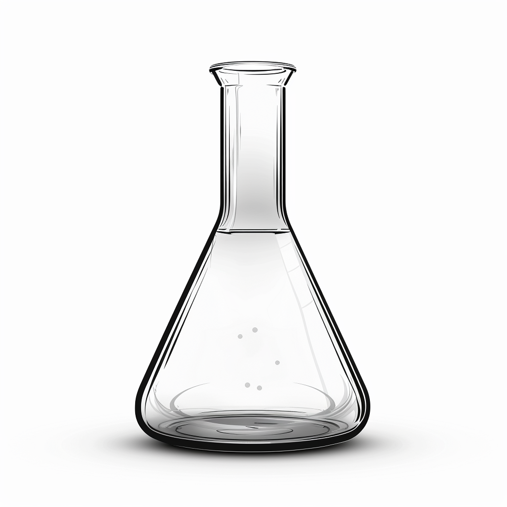 empty chemical flask white background