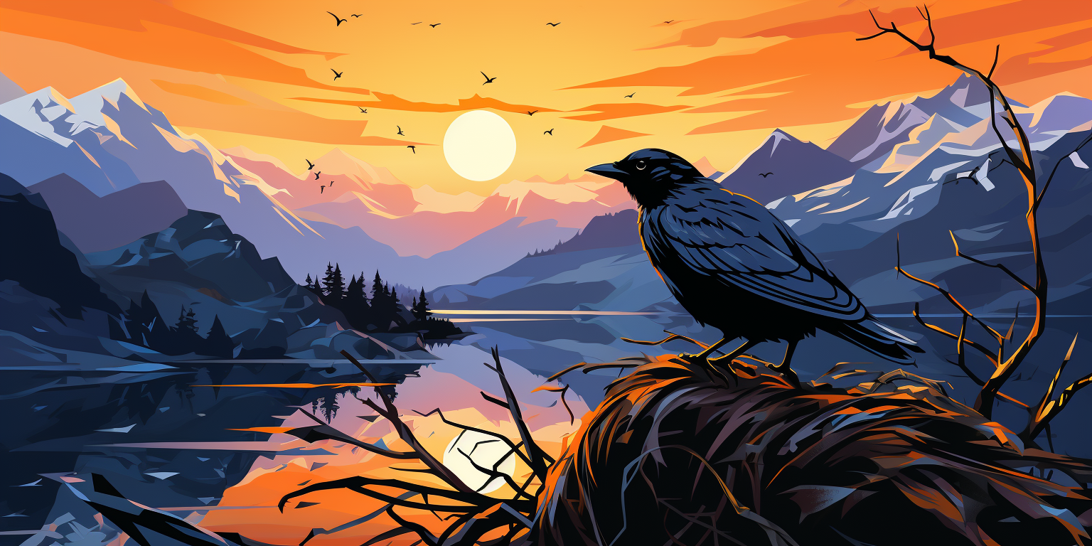 Digital illustration of an empty cormorant nest