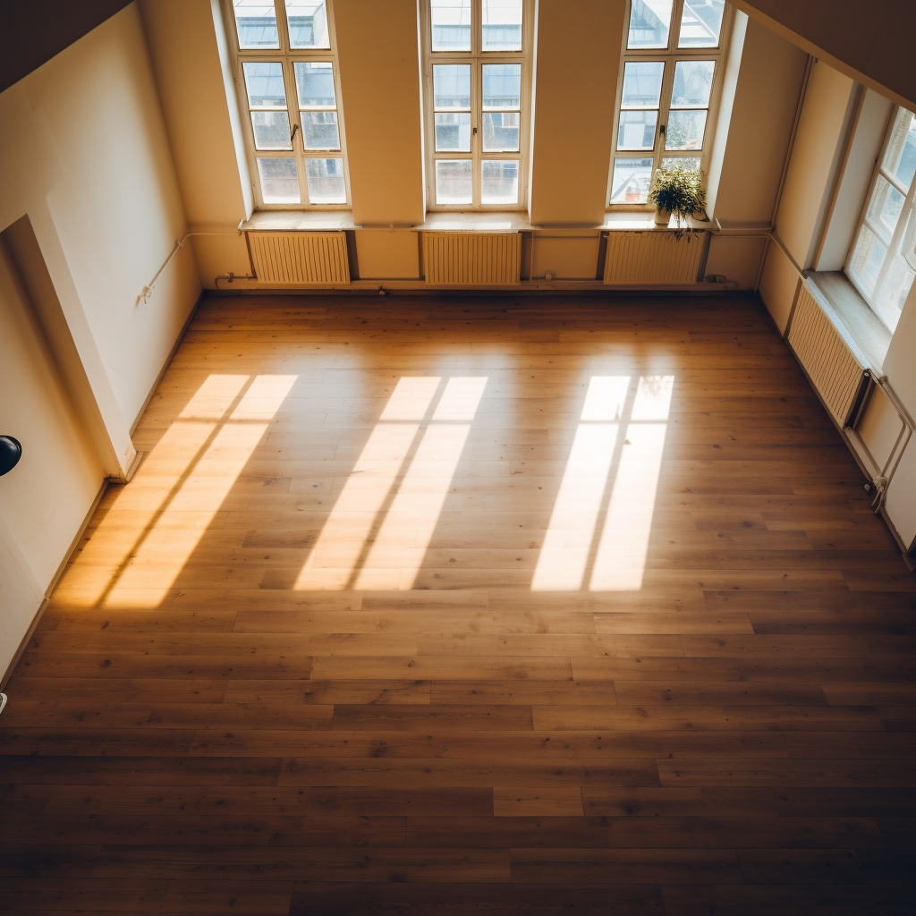 Empty floor with warm tones