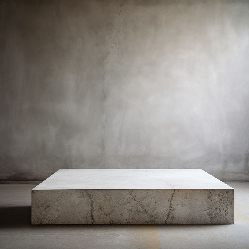 Empty marble slab on concrete table