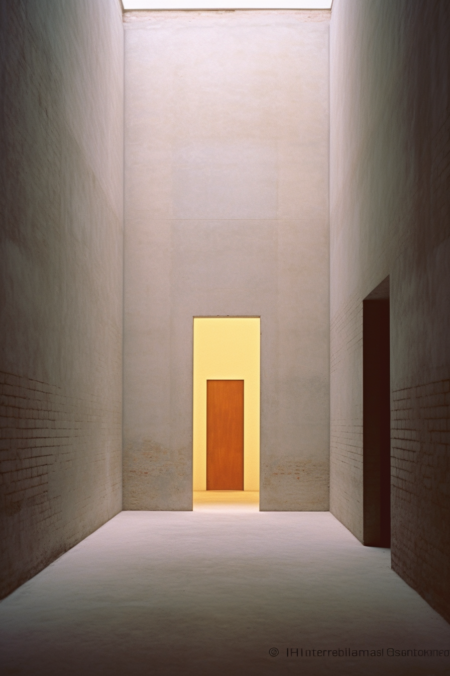 Empty Minimal Living Room Design by Chillida, Ricardo Bofill, Peter Zumthor, Valerio Olgiati