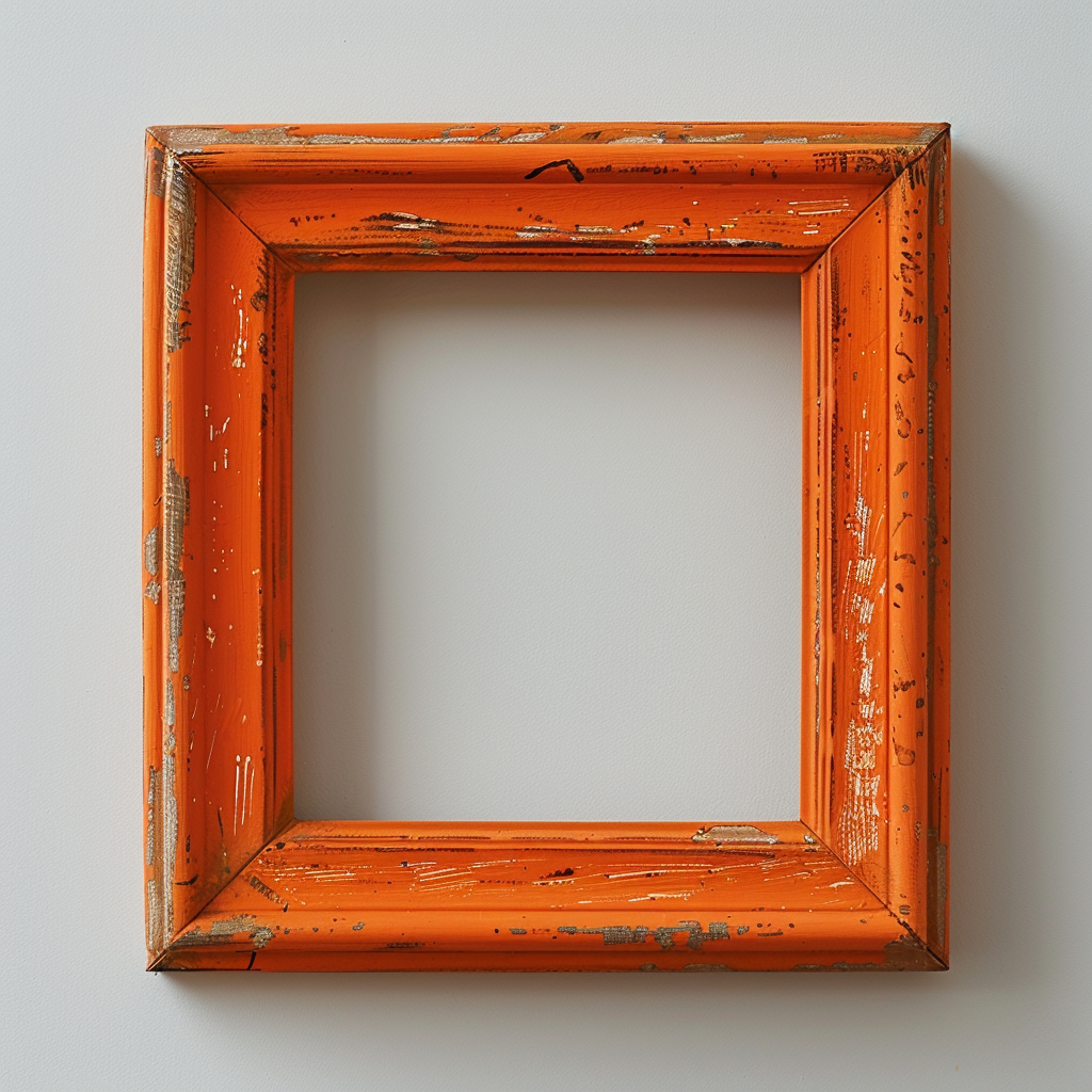 Orange frame on white wall