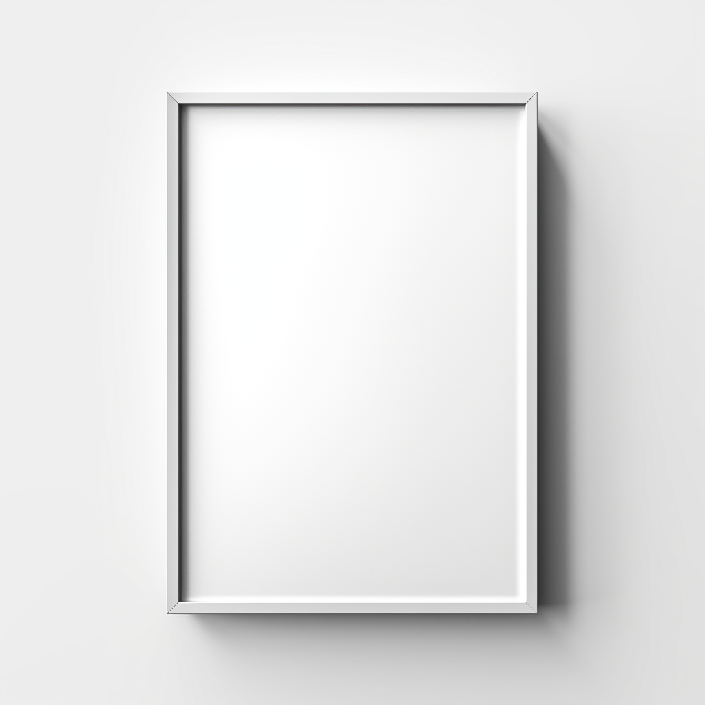 Empty photo frame on white background