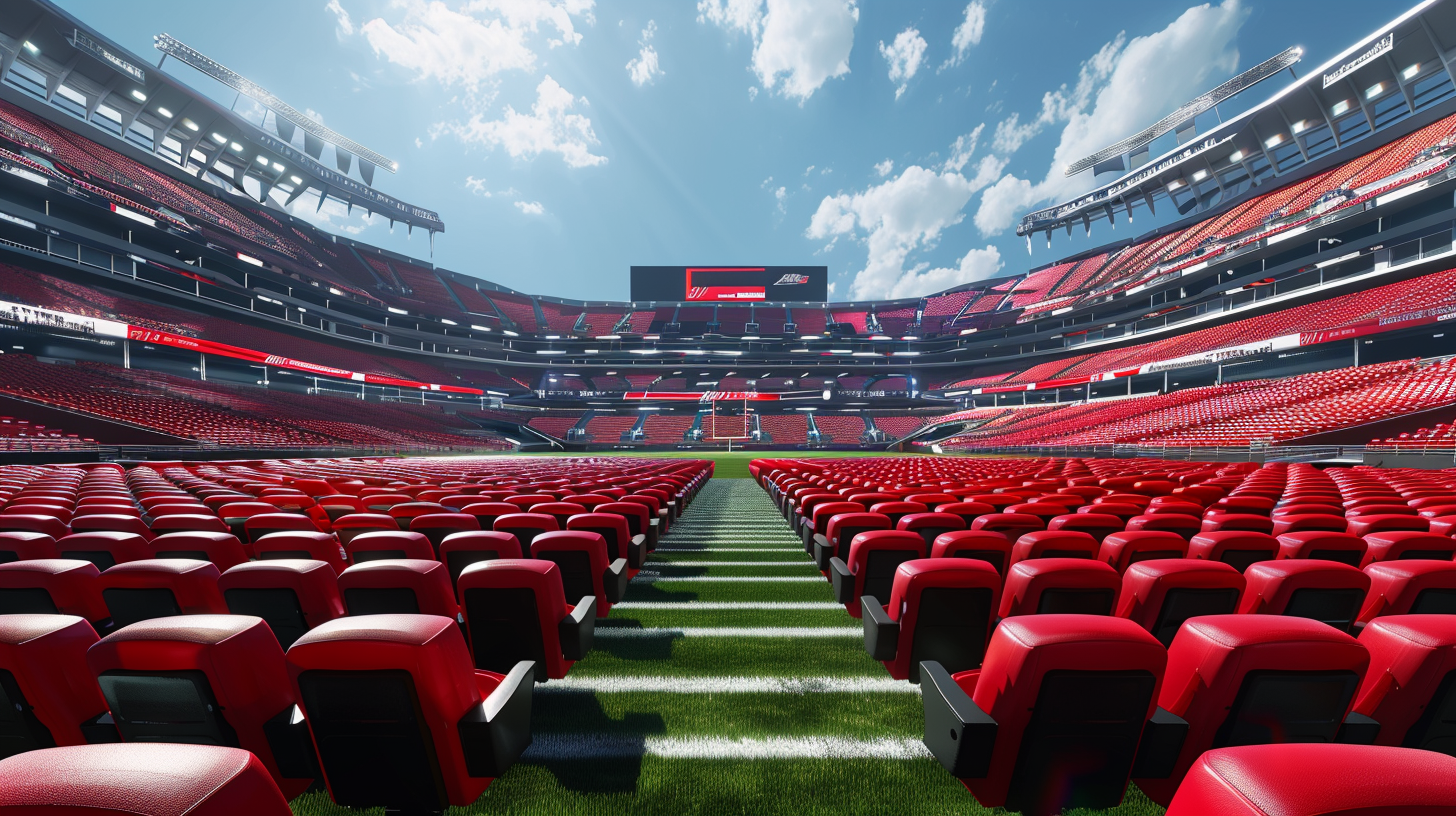 Red Seats at American Football Stadium