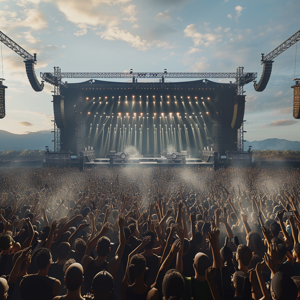 Crowd Cheering on Empty Stage