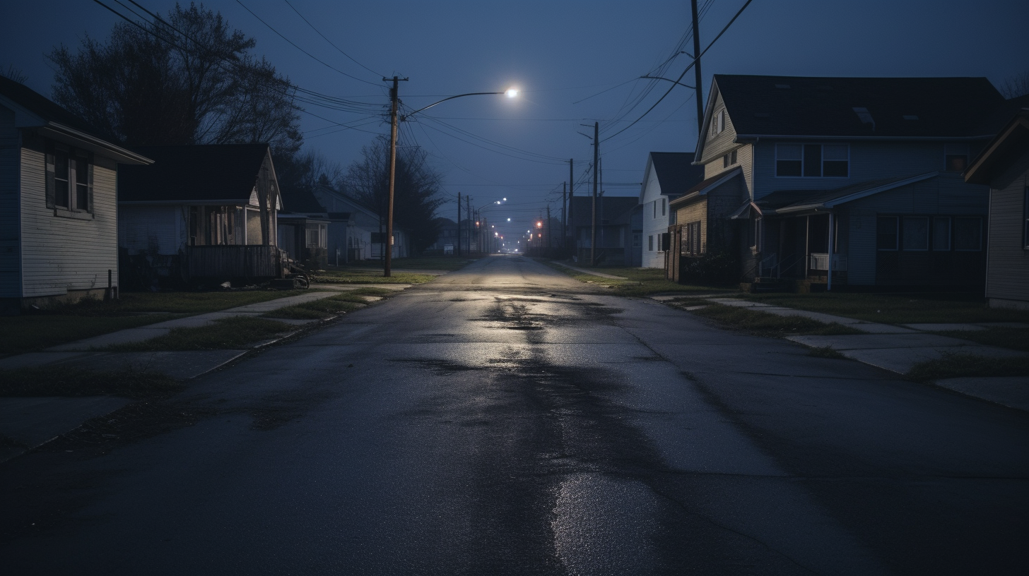 Empty suburban block in Ohio