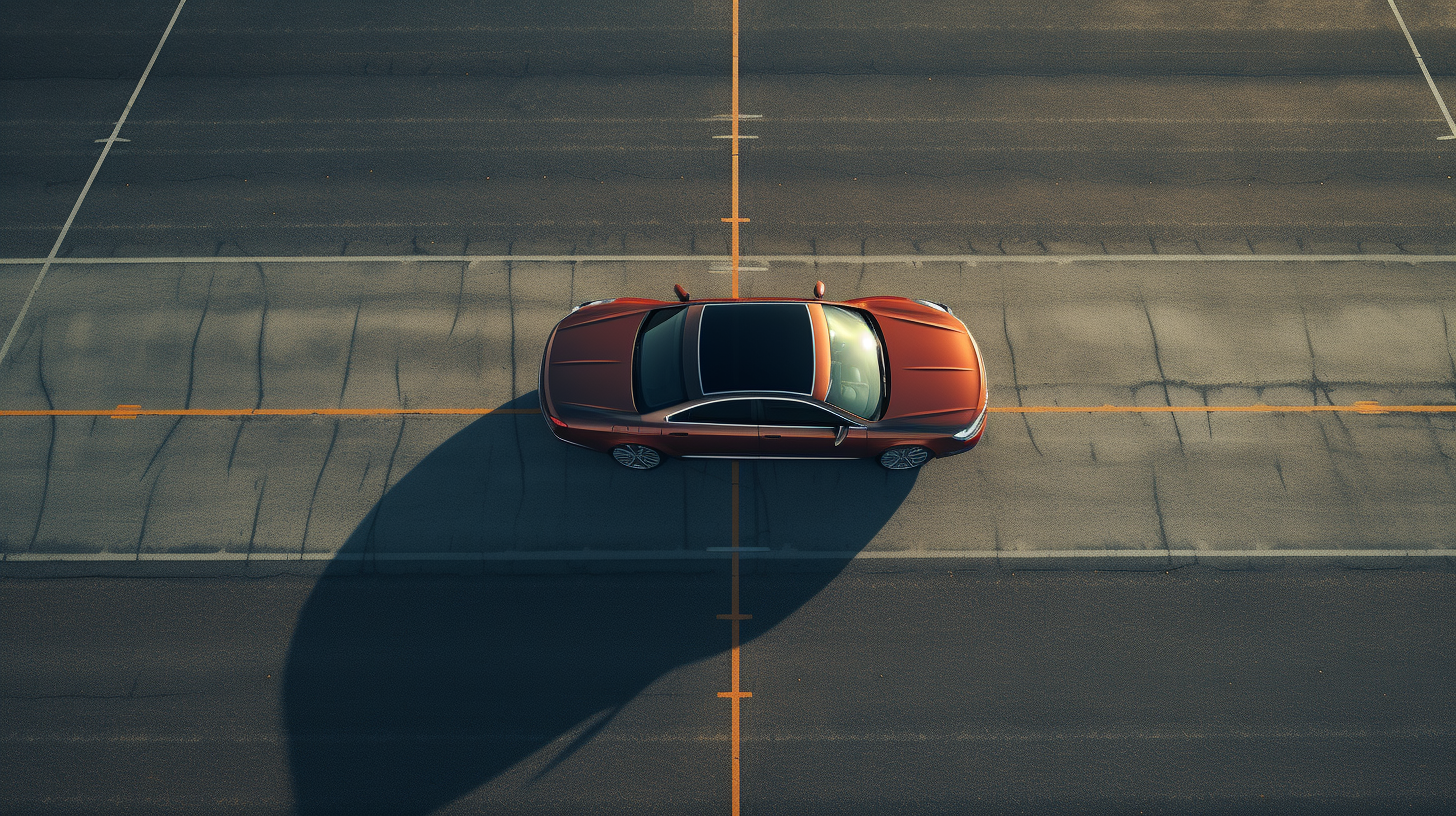 Car parked on empty tarmac