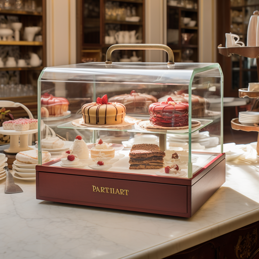 Transparent box in Pasticceria Marchesi