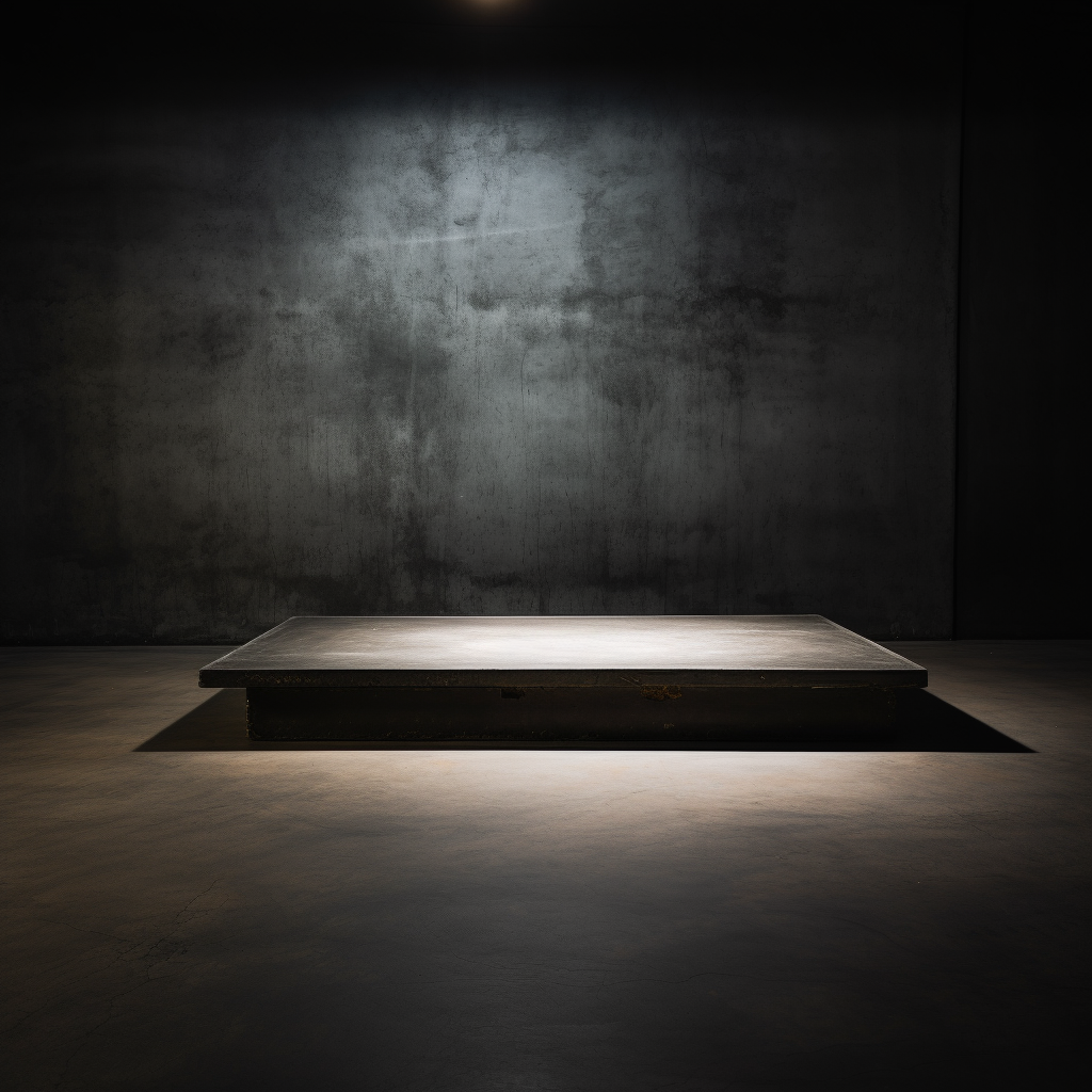 Empty concrete slab on dark table