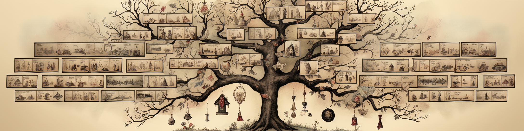 Vintage Family Tree Illustration