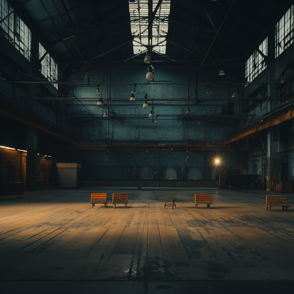 Empty hangar table with espresso machine