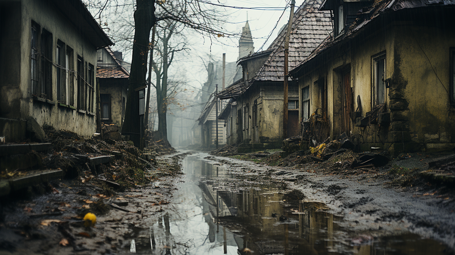 Image of empty neighborhood with nostalgic atmosphere