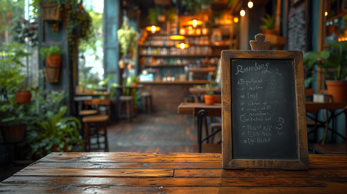 Empty sandwich board menu chalk