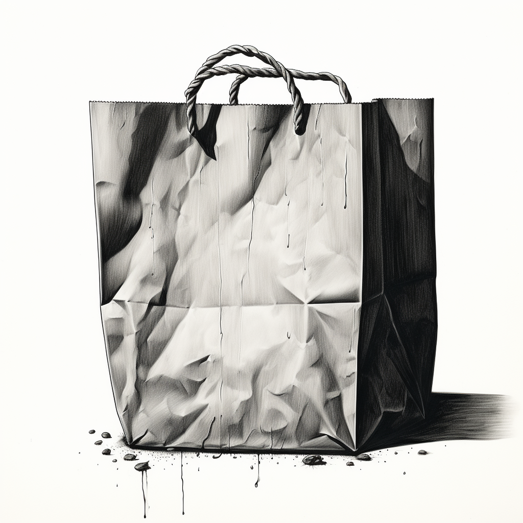 Black White Empty Square Paperbag