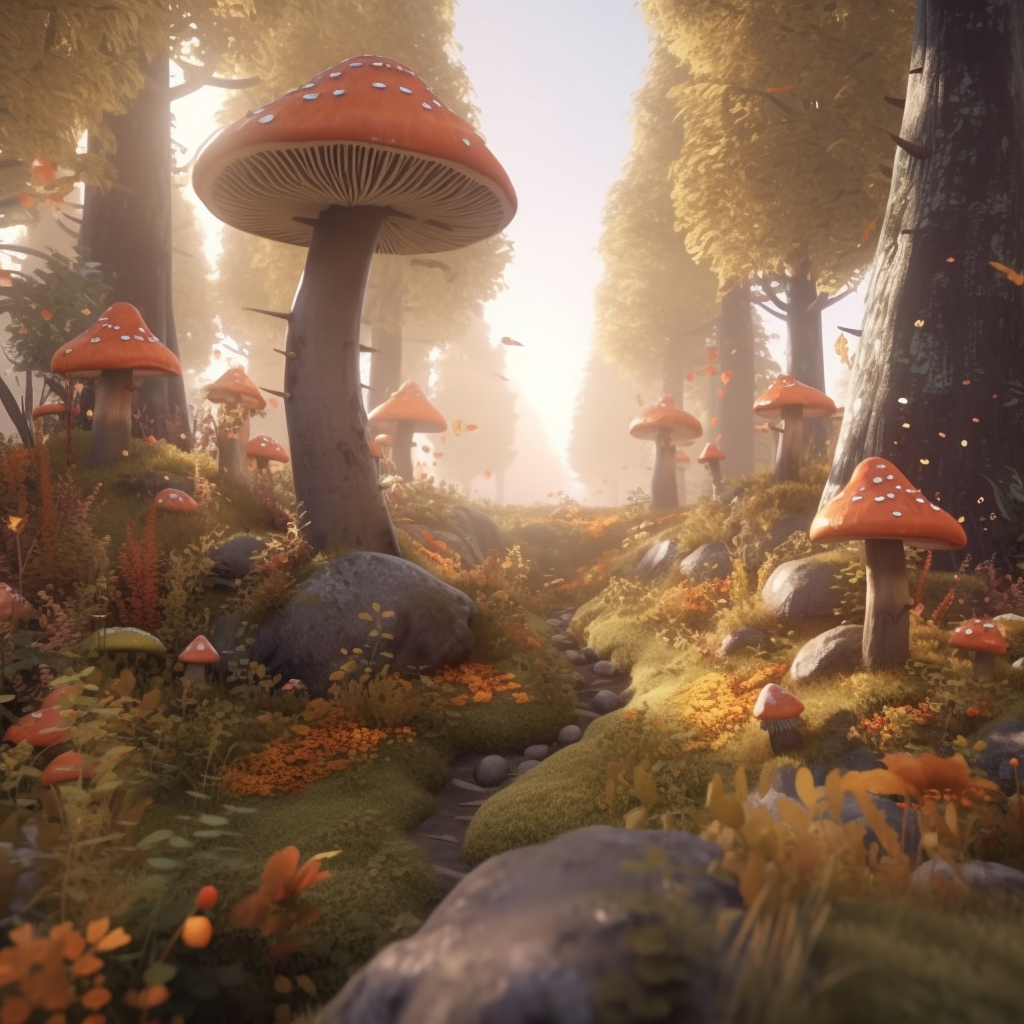 Beautiful enchanted forest scenery in 4k 3D