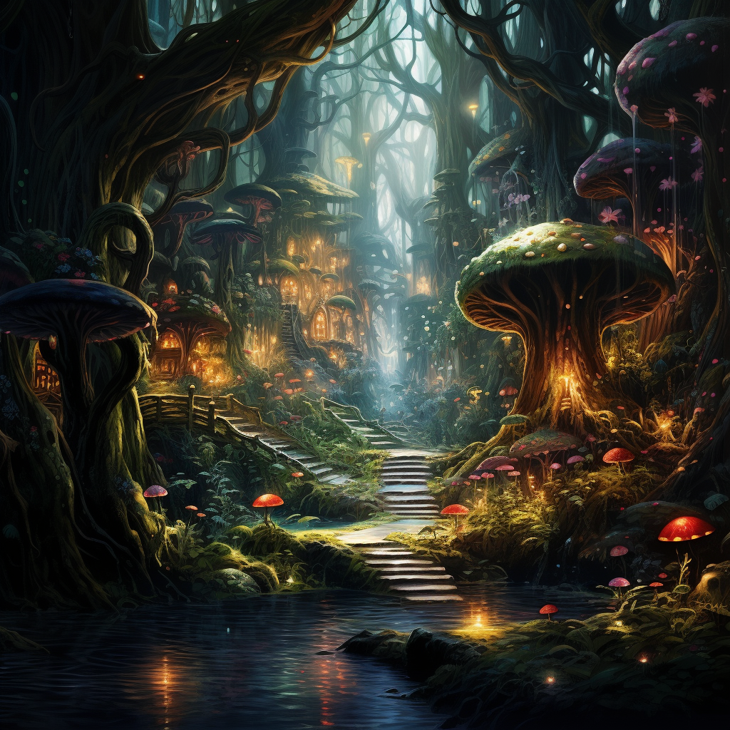 A mystical forest with enchanting beauty