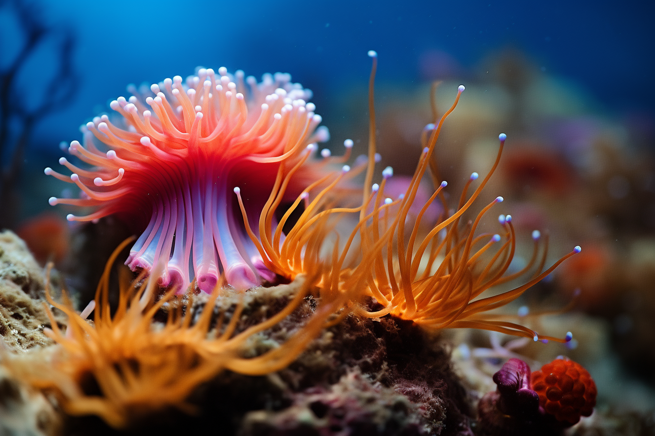 Enchanting Coral Polyp and Cleaner Shrimp Scene