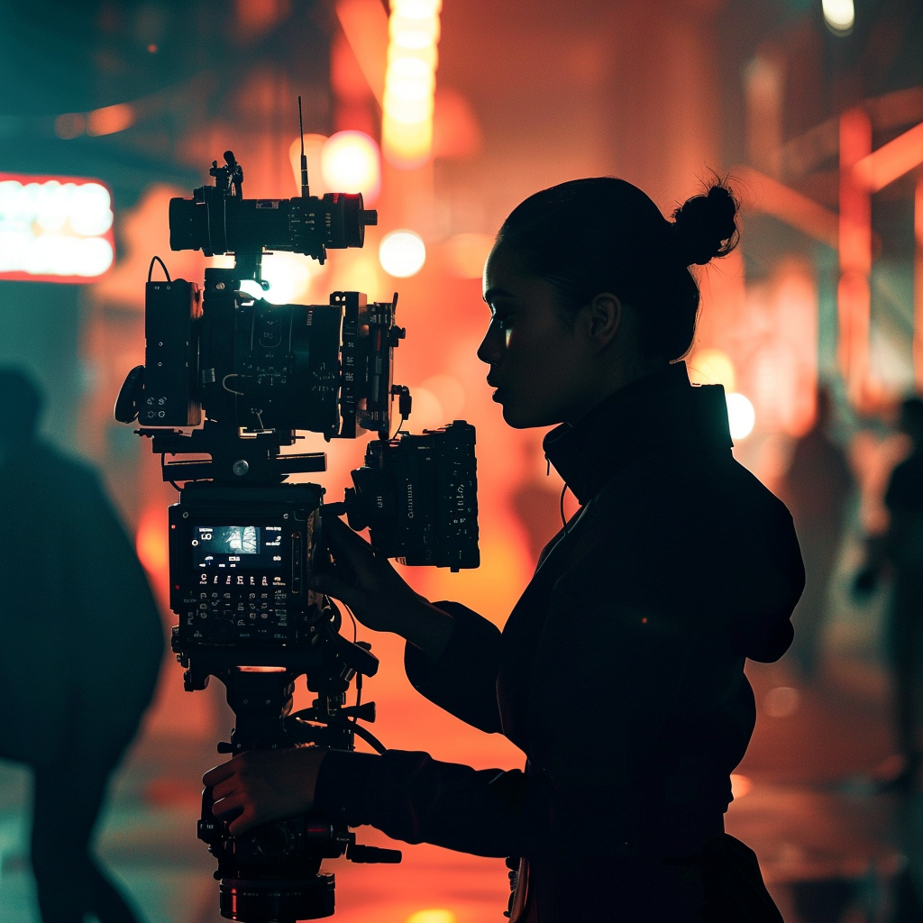 Enchanting filmmaking scene with diverse women