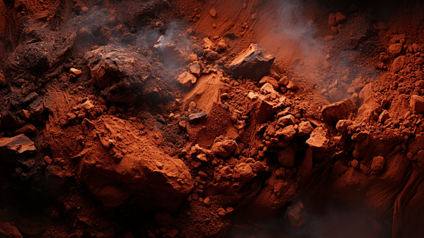 Close-up of encrusted dirt on a pan