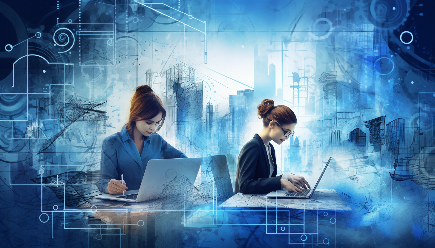 Two women engineers working on calculations