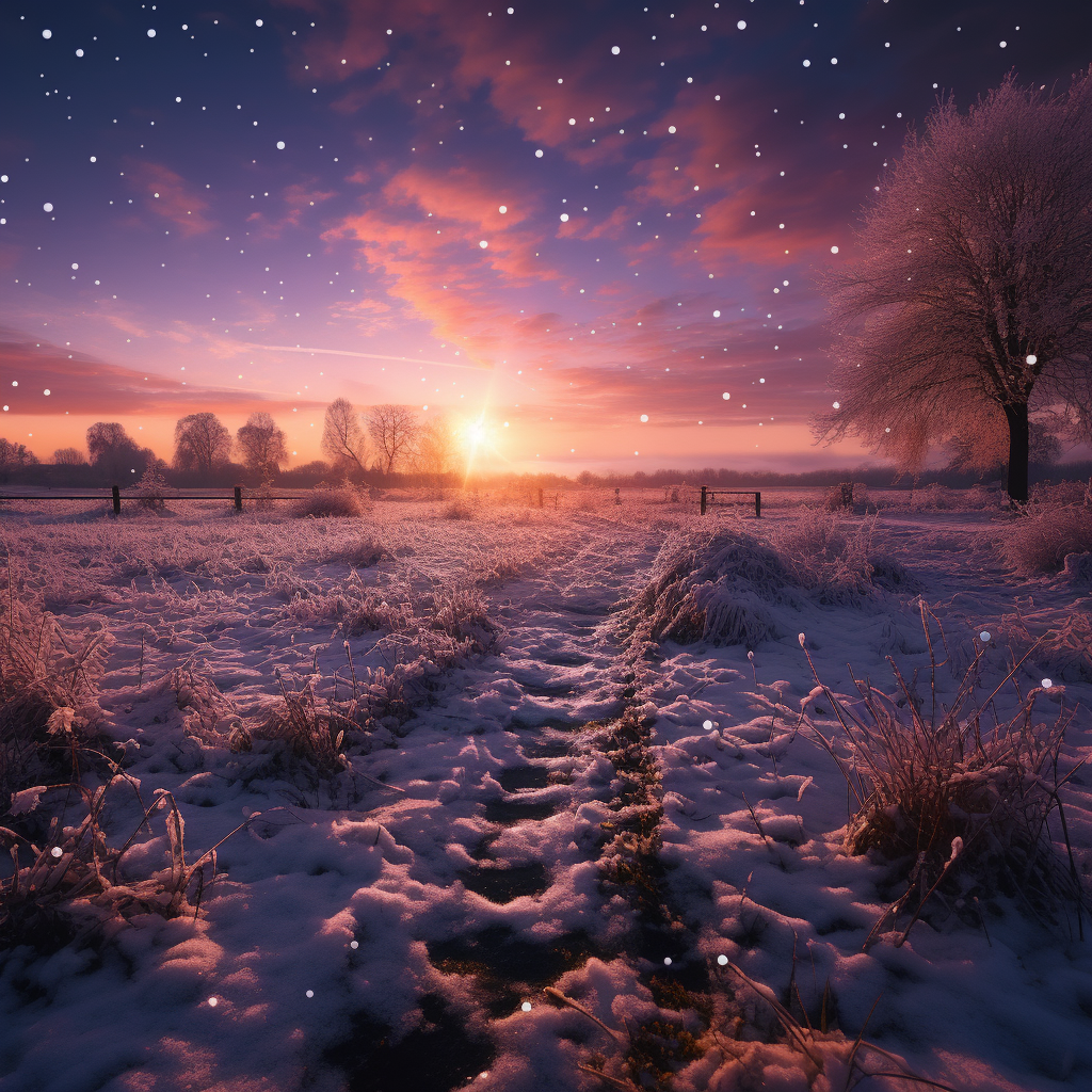 Beautiful winter landscape in England