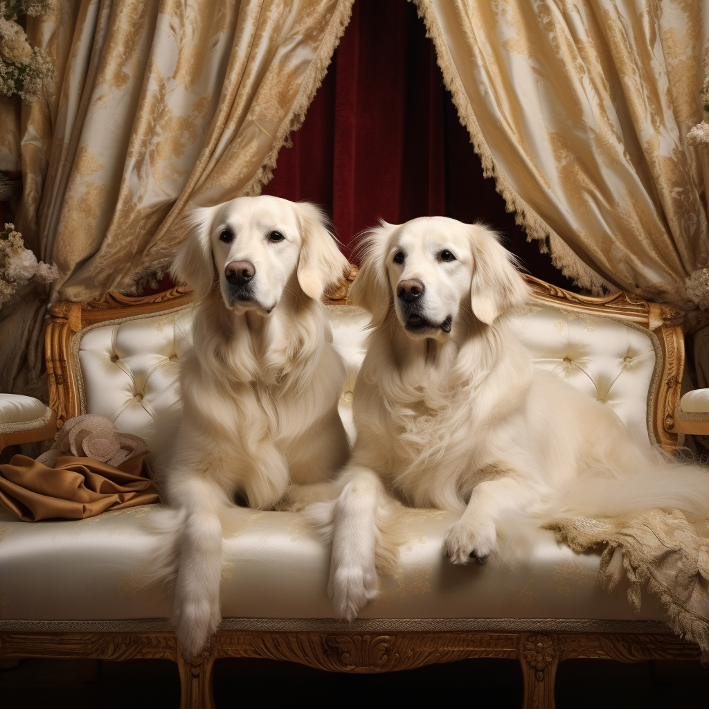 English Creme Golden Retrievers in Contemporary Settings