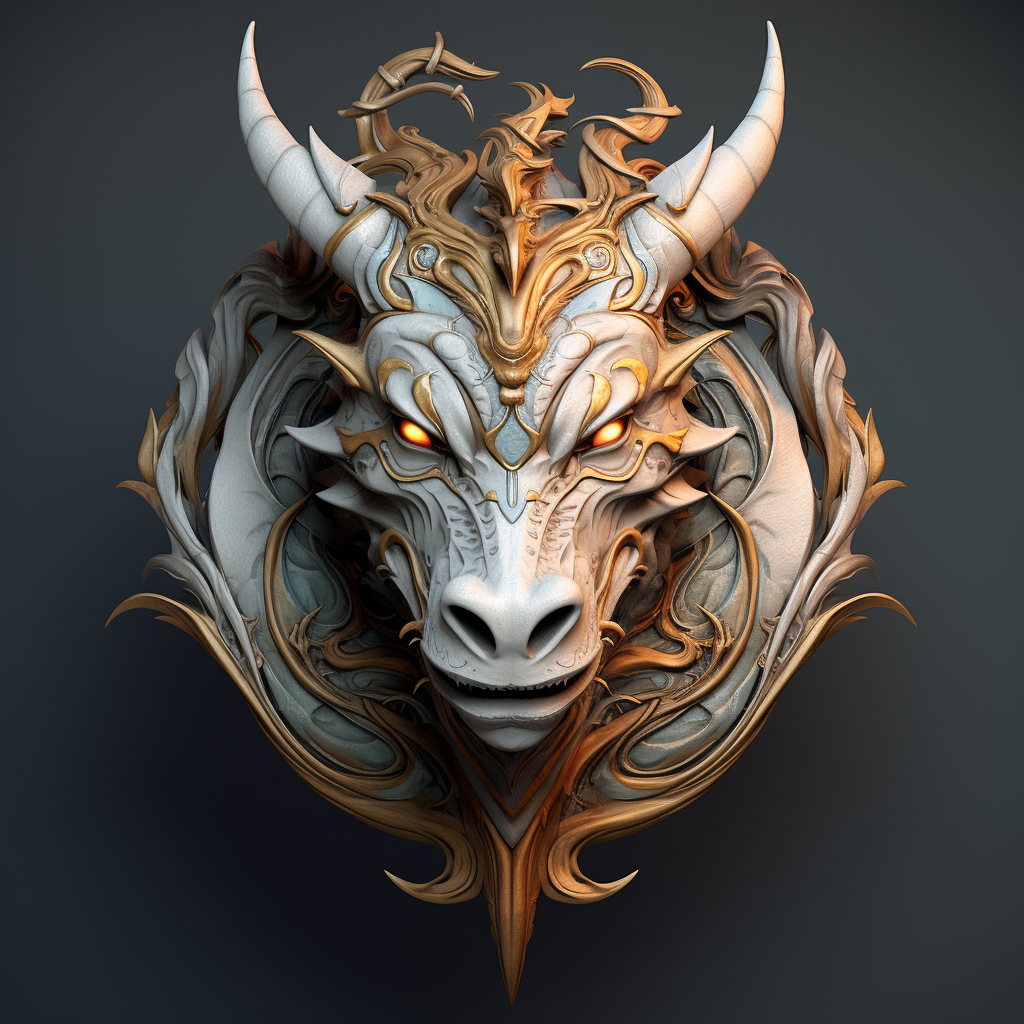 Fantasy dragon head illustration