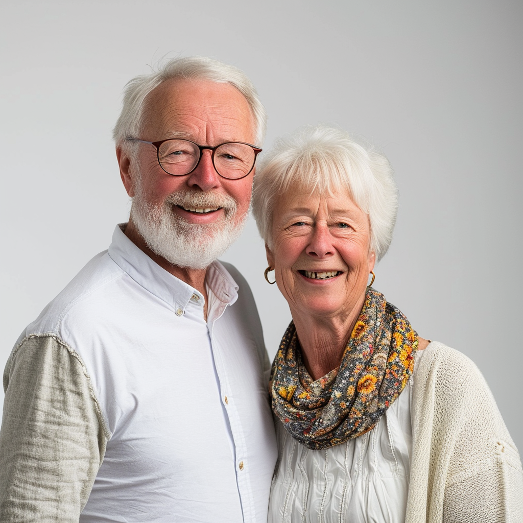 Smiling English Grandparents, Age 58