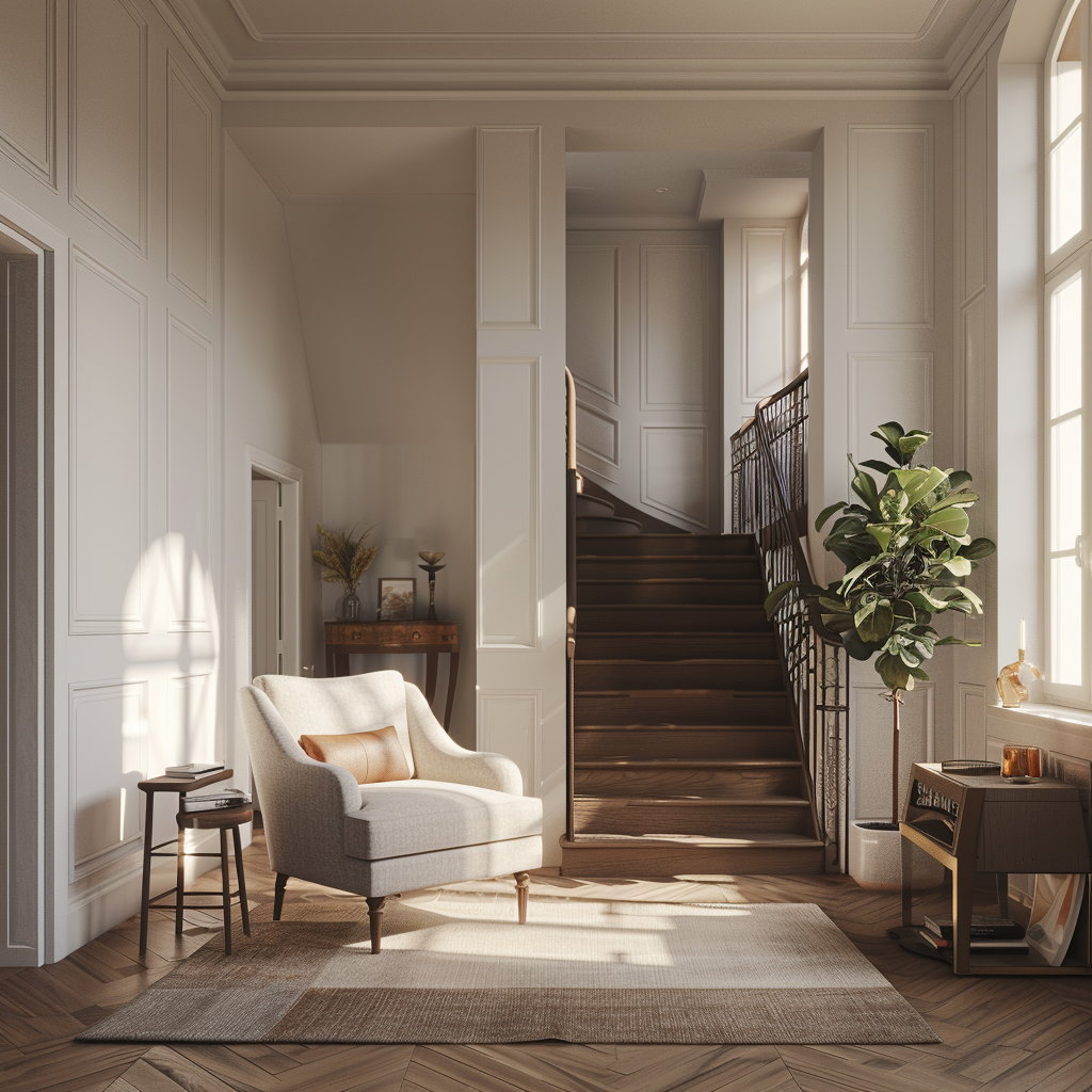 Light English Style Space Staircase