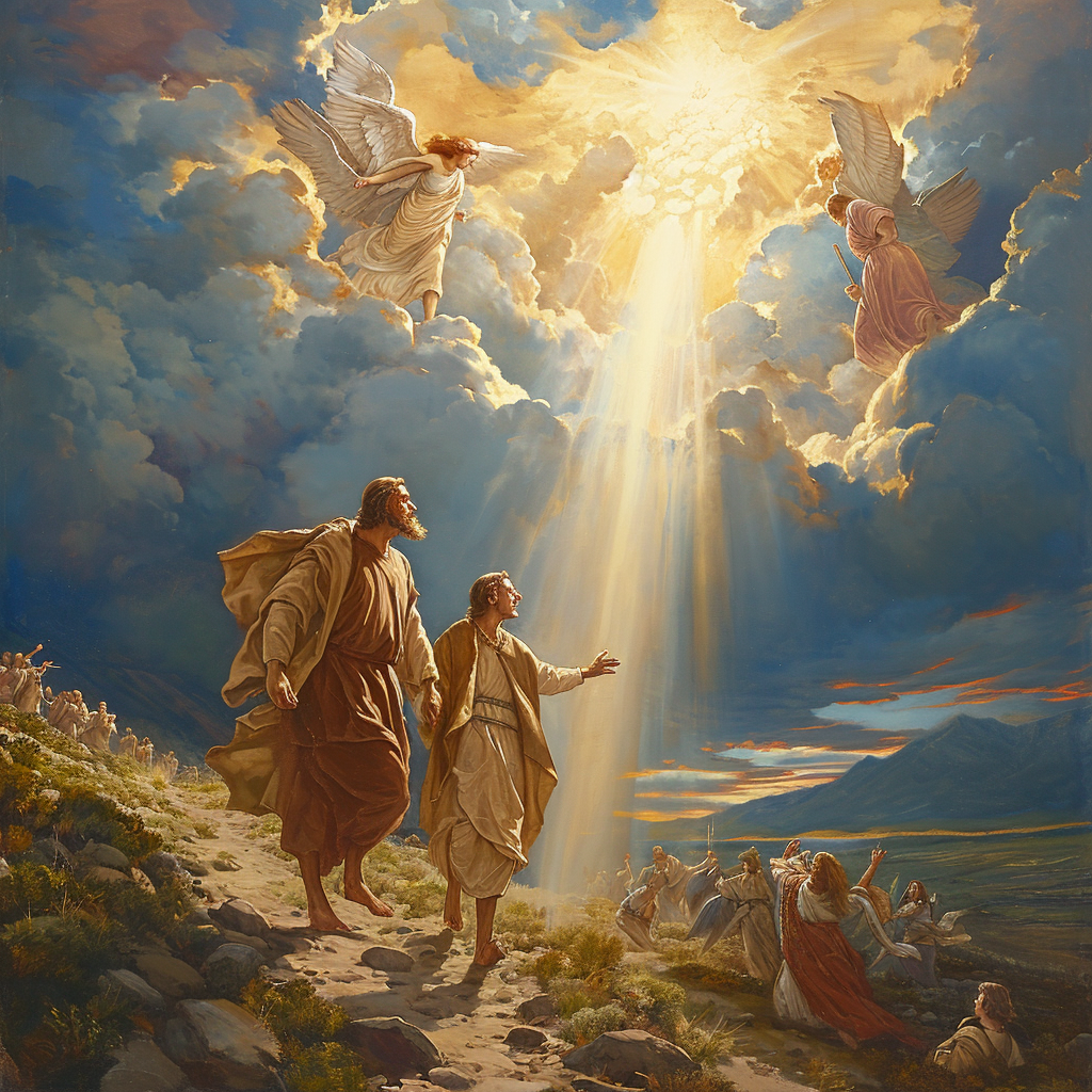 Enoch and God ascending to heaven