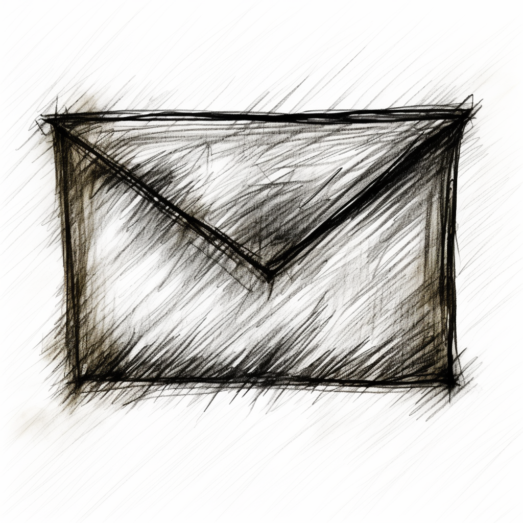 Envelope sketch on white background