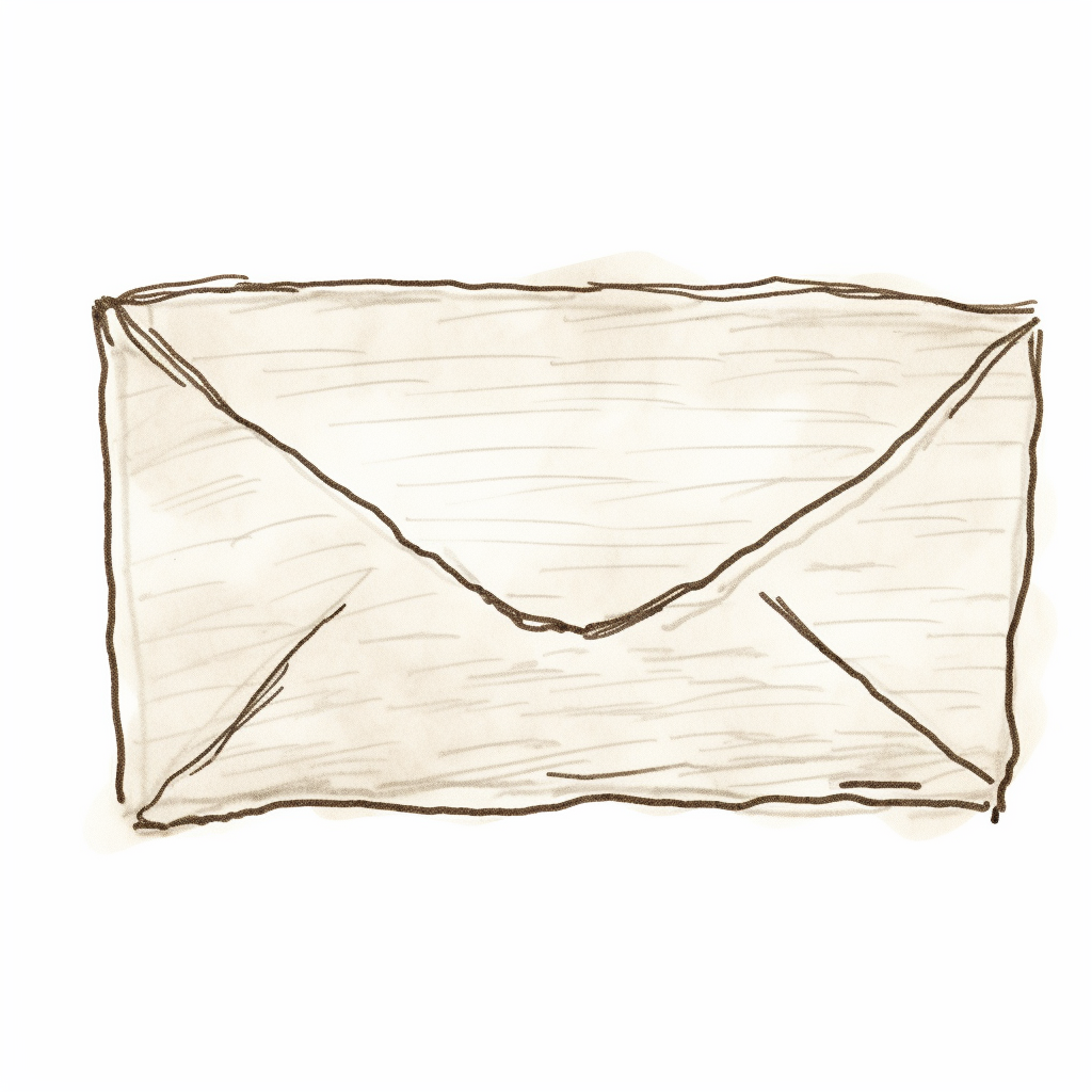 Envelope sketch on white background