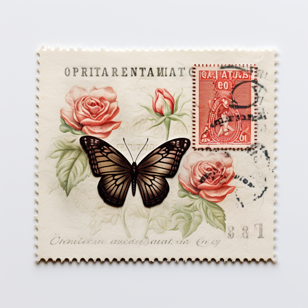 Realistic envelope stamp on white background