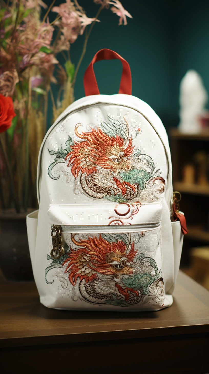 Chinese Dragon Backpack with Environmental Elements