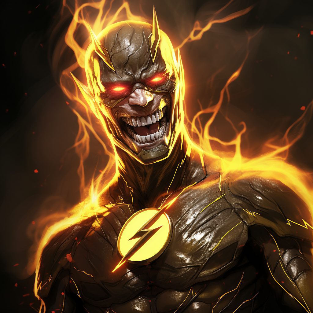 Eobard Thawne Reverse Flash smiling crazily