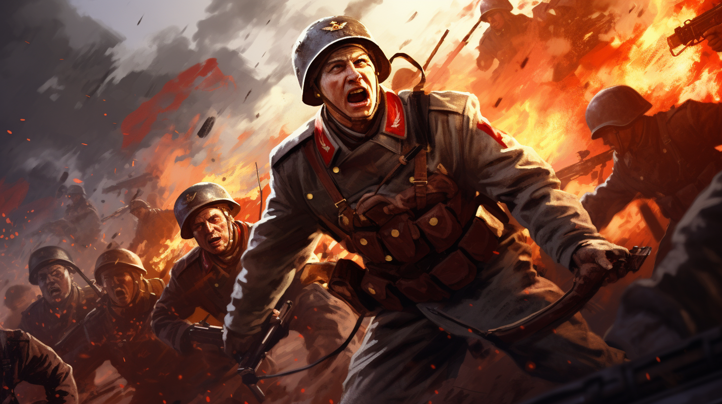 Soviet soldiers fighting in epic World War II battle