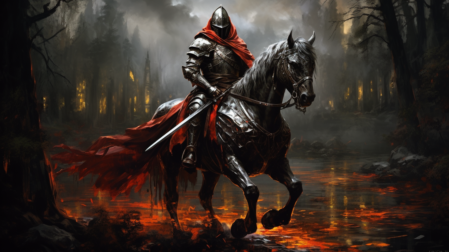 Historical medieval knight painting