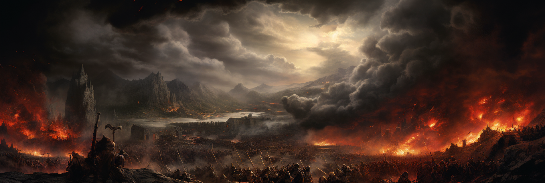 Epic Middle Earth Battle Baroque Art