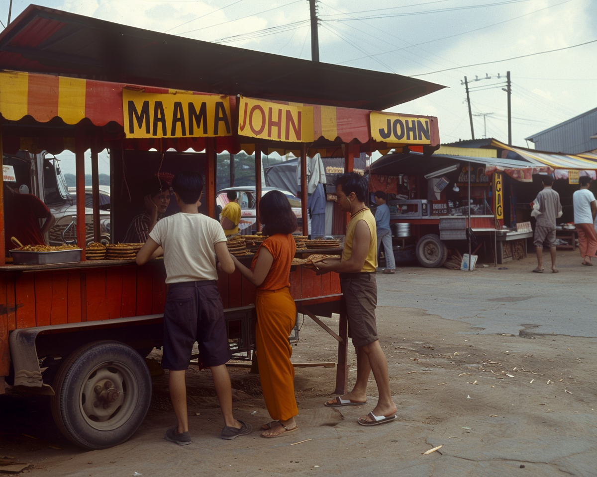 Malaysian Tamil Johorean at Roti John Stall