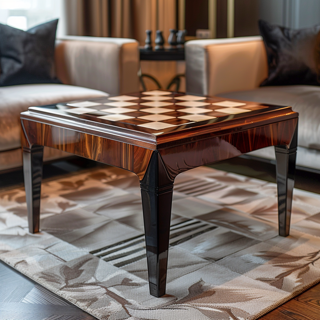 elegant epoxy resin chessboard table