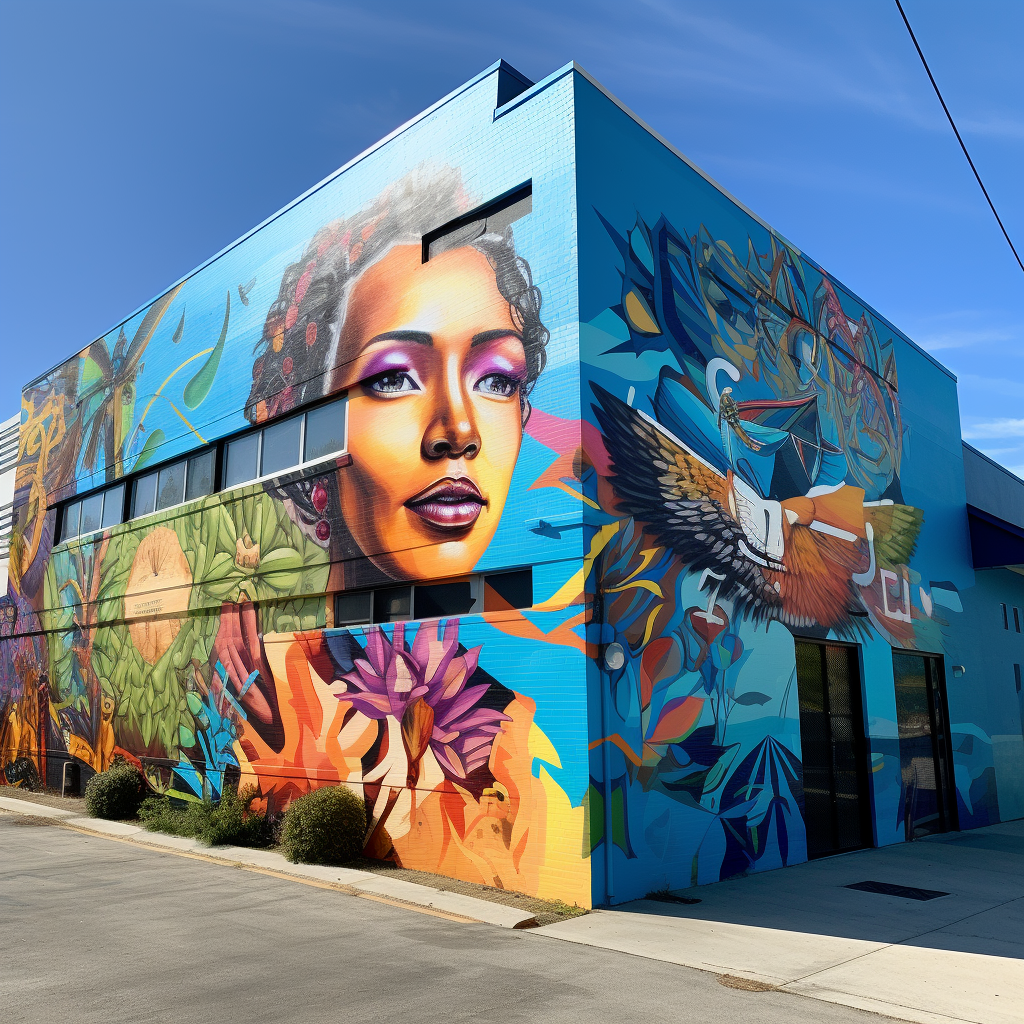 Vibrant mural promoting equality and sustainability