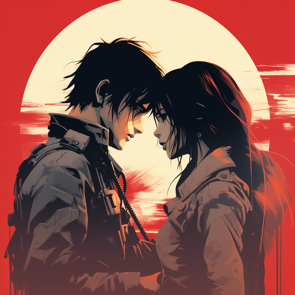 Eren and Mikasa in Love Illustration